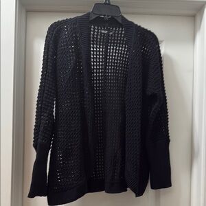 Simply Vera Vera Wang Black Open-Knit Cardigan
